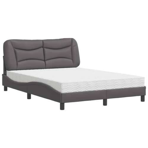 Krevet s madracem sivi 140x200 cm od umjetne kože - Siva 140 x 200 cm Cijena