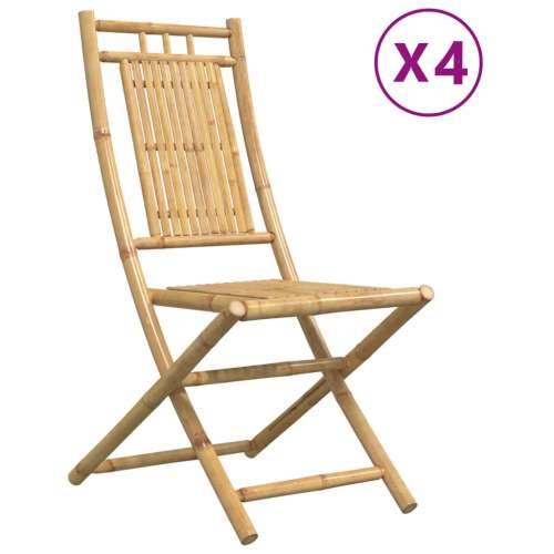 Sklopive vrtne stolice 4 kom 46 x 66 x 99 cm od bambusa - 4 Bez naslona za ruke Cijena