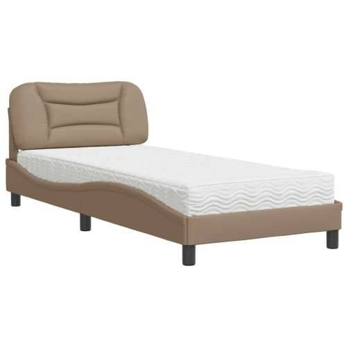 Krevet s madrac cappuccino 90x190 cm od umjetne kože - Boja cappuccina 90 x 190 cm Cijena