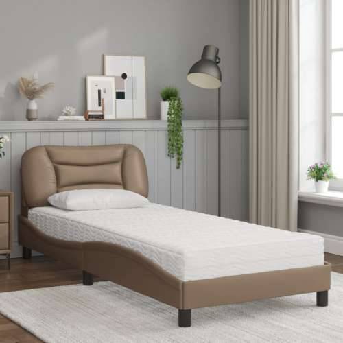 Krevet s madrac cappuccino 90x190 cm od umjetne kože - Boja cappuccina 90 x 190 cm Cijena