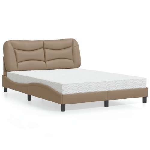 Krevet s madrac cappuccino 140x190 cm od umjetne kože - Boja cappuccina 140 x 190 cm Cijena