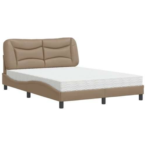 Krevet s madrac cappuccino 140x190 cm od umjetne kože - Boja cappuccina 140 x 190 cm Cijena