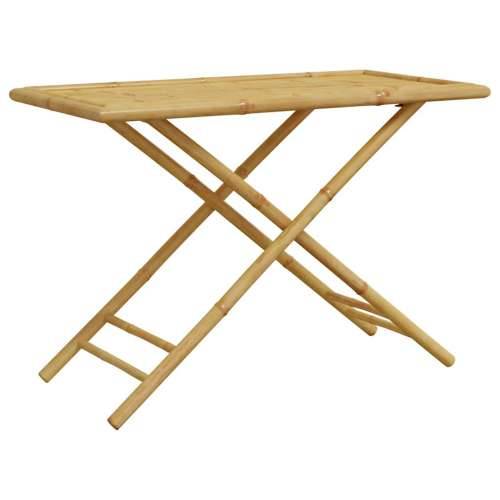 5-dijelni sklopivi bistro set s tamnosivim jastucima od bambusa - Tamno siva 1 Cijena