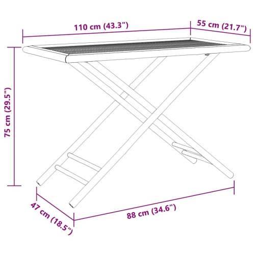 5-dijelni sklopivi bistro set s tamnosivim jastucima od bambusa - Tamno siva 1 Cijena