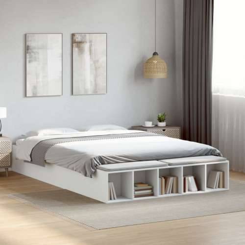 Okvir za krevet bijeli 150x200 cm konstruirano drvo - Bijela 150 x 200 cm Cijena