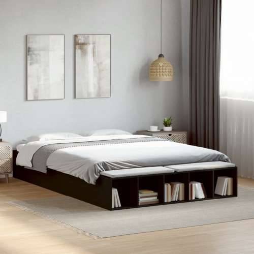 Okvir kreveta crni 140 x 200 cm od konstruiranog drva - Crna 140 x 200 cm Cijena