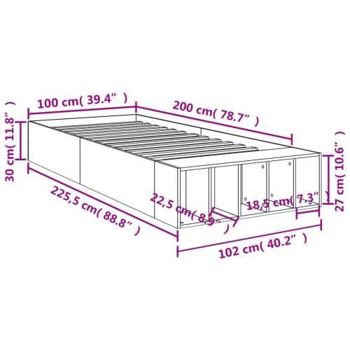 Okvir za krevet crni 100x200 cm konstruirano drvo - Crna 100 x 200 cm Cijena