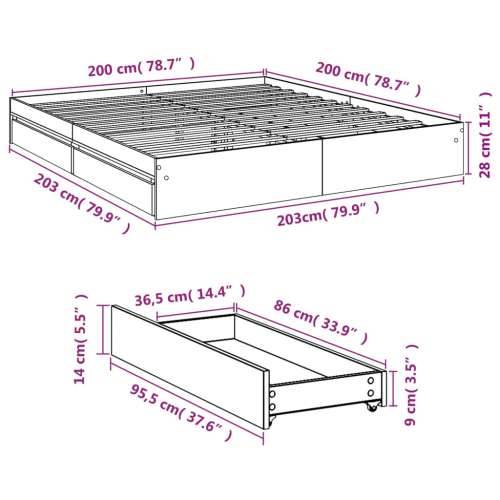 Okvir za krevet s uzglavljem smeđa boja hrasta 200x200cm drveni Smeđi hrast 200 x 200 cm Cijena