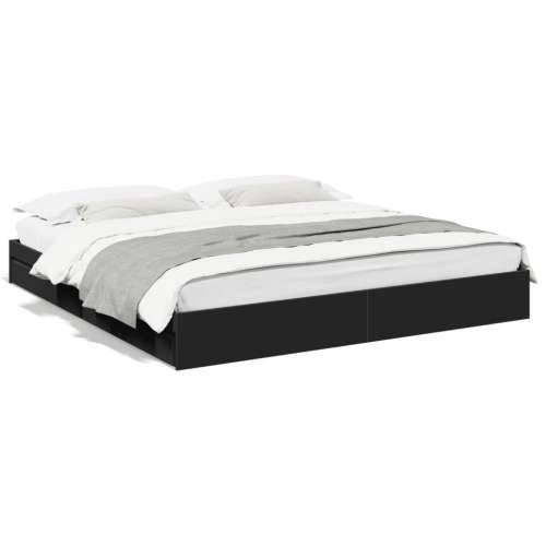 Okvir za krevet s ladicama crni 180x200 cm konstruirano drvo Crna 180 x 200 cm Cijena