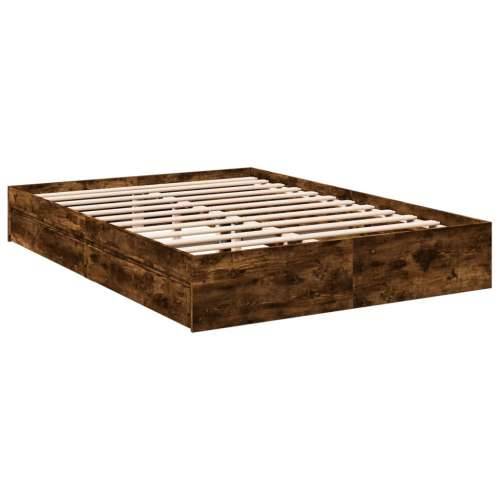 Okvir kreveta s ladicama boja hrasta 150x200 cm drveni Dimljeni hrast 150 x 200 cm Cijena