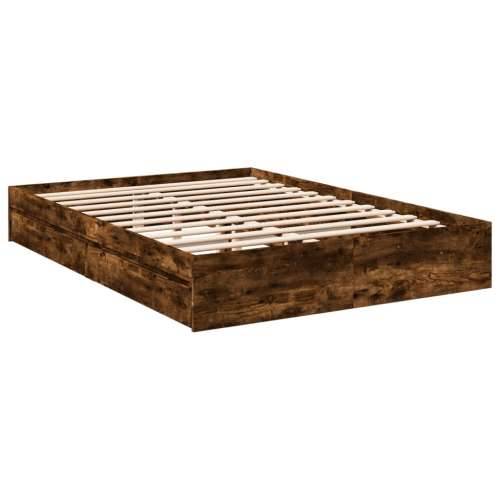 Okvir kreveta s ladicama boja hrasta 150x200 cm drveni Dimljeni hrast 150 x 200 cm Cijena