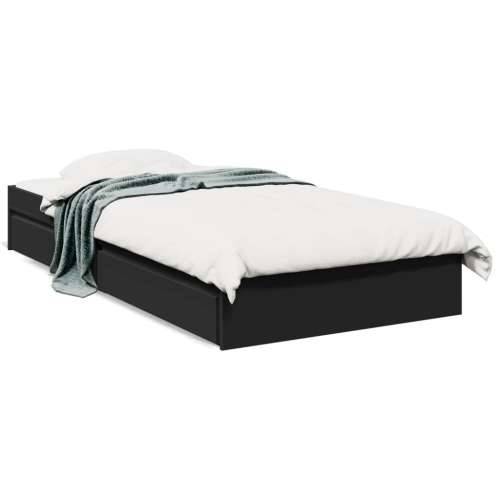 Okvir kreveta s ladicama crni 90 x 190 cm konstruirano drvo Crna 90 x 190 cm Cijena