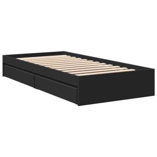 Okvir kreveta s ladicama crni 90 x 190 cm konstruirano drvo Crna 90 x 190 cm Cijena