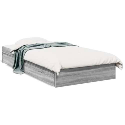 Okvir kreveta s ladicama siva boja hrasta 90 x 190 cm drveni Sivi hrast sonoma 90 x 190 cm Cijena