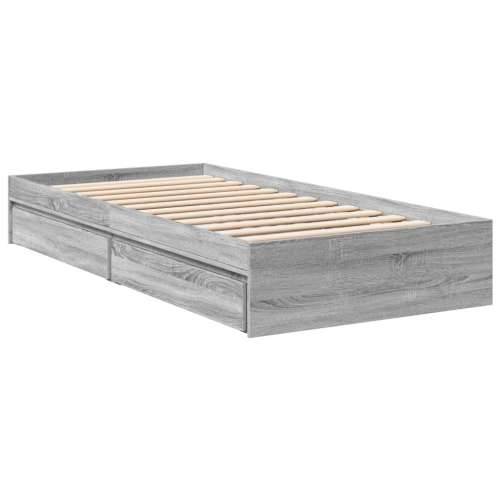 Okvir kreveta s ladicama siva boja hrasta 90 x 190 cm drveni Sivi hrast sonoma 90 x 190 cm Cijena