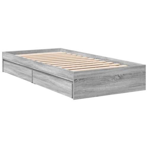 Okvir kreveta s ladicama siva boja hrasta 90 x 190 cm drveni Sivi hrast sonoma 90 x 190 cm Cijena