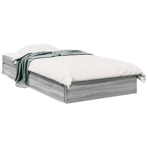 Okvir kreveta s ladicama siva boja hrasta 75 x 190 cm drveni Sivi hrast sonoma 75 x 190 cm Cijena