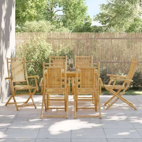 Sklopive vrtne stolice 6 kom 53 x 66 x 99 cm od bambusa - 6 S naslonom za ruke Cijena
