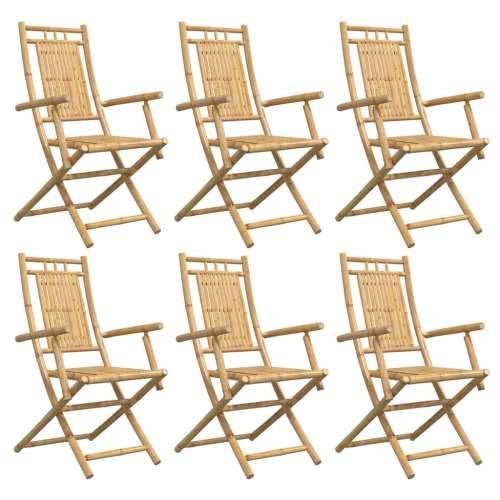 Sklopive vrtne stolice 6 kom 53 x 66 x 99 cm od bambusa - 6 S naslonom za ruke Cijena