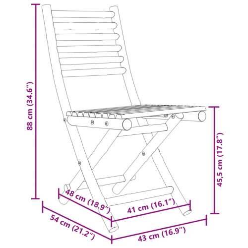 Sklopive vrtne stolice 4 kom 43 x 54 x 88 cm od bambusa - 4 Cijena
