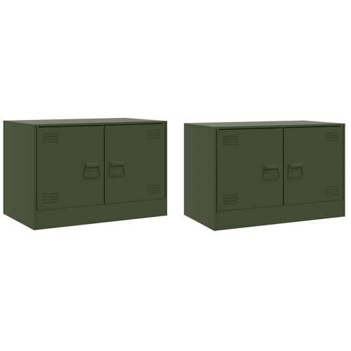 TV ormarići 2 kom maslinastozeleni 67 x 39 x 44 cm čelični Maslinovo zelena 2 Cijena