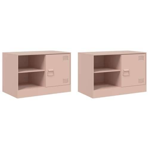 TV ormarići 2 kom ružičasti 67 x 39 x 44 cm čelični Ružičasta 2 Cijena