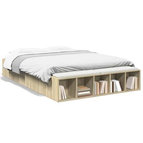 Okvir za krevet boja hrasta 135x190 cm od konstruiranog drva - sonoma hrast 135 x 190 cm Cijena
