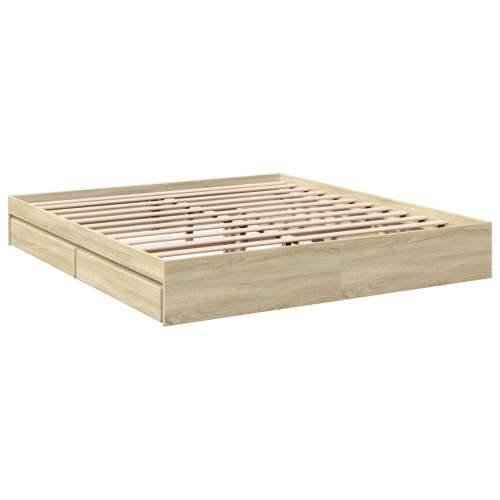 Okvir za krevet s ladicama boja hrasta 200x200 cm drveni sonoma hrast 200 x 200 cm Cijena