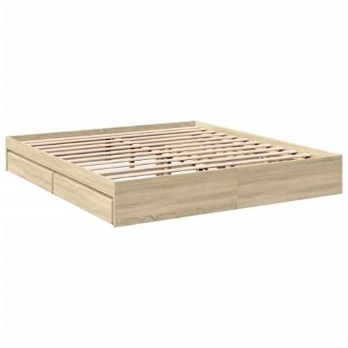 Okvir za krevet s ladicama boja hrasta 200x200 cm drveni sonoma hrast 200 x 200 cm Cijena