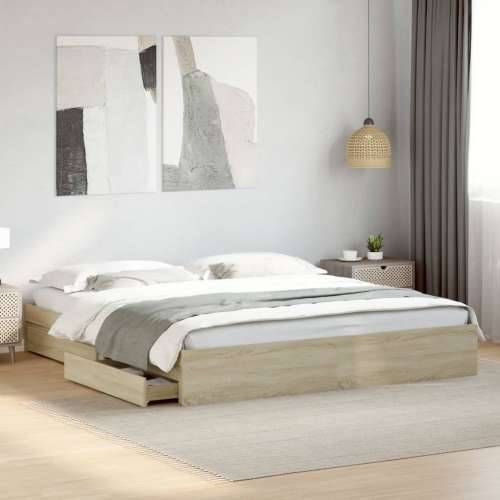 Okvir za krevet s ladicama boja hrasta 180x200 cm sonoma hrast 180 x 200 cm Cijena