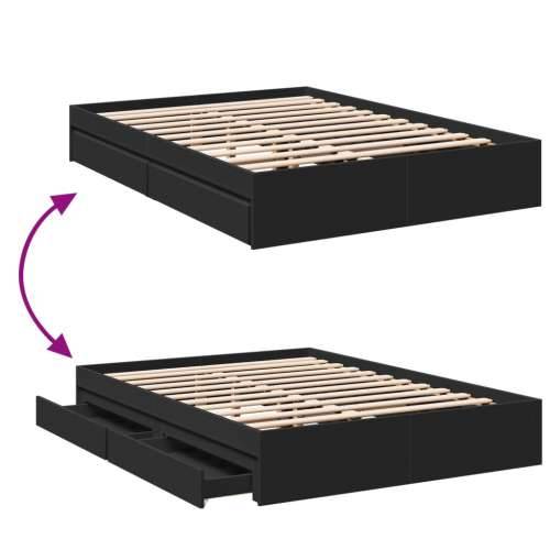 Okvir za krevet s ladicama crna 120x200 cm konstruiranog drva Crna 120 x 200 cm Cijena