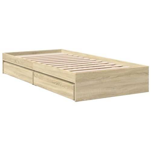 Okvir za krevet s uzglavljem boja hrasta 100x200 cm drveni sonoma hrast 100 x 200 cm Cijena
