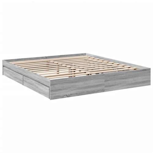 Okvir za krevet s ladicama boja hrasta 200x200 cm drveni Sivi hrast sonoma 200 x 200 cm Cijena