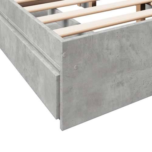 Okvir kreveta s ladicama siva boja betona 140 x 200 cm drveni Beton siva 140 x 200 cm Cijena