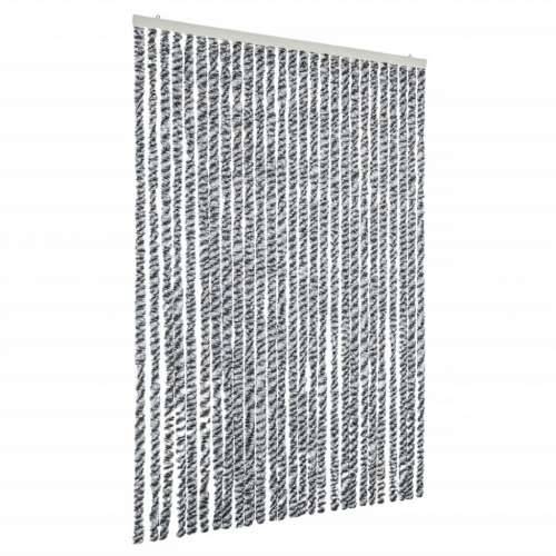 Zastor protiv muha sivi i crno-bijeli 118 x 220 cm od šenila - Crno-bijelo 118 x 220 cm Cijena