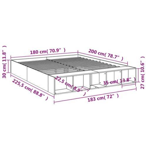 Okvir za krevet bijeli 180 x 200 cm konstruirano drvo - Bijela 180 x 200 cm Cijena
