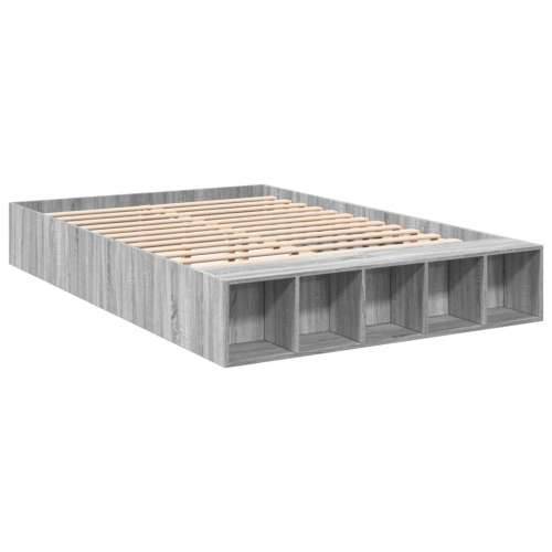 Okvir za krevet boja hrasta 150x200 cm od konstruiranog drva - Sivi hrast sonoma 150 x 200 cm Cijena