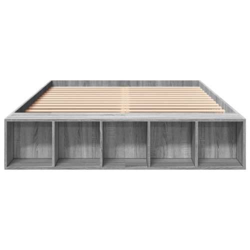 Okvir za krevet boja hrasta 150x200 cm od konstruiranog drva - Sivi hrast sonoma 150 x 200 cm Cijena