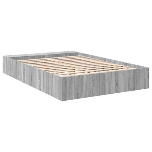 Okvir za krevet boja hrasta 150x200 cm od konstruiranog drva - Sivi hrast sonoma 150 x 200 cm Cijena
