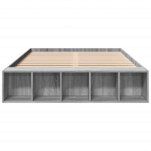 Okvir za krevet boja hrasta 140x190 cm od konstruiranog drva - Sivi hrast sonoma 140 x 190 cm Cijena