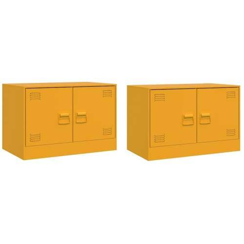 TV ormarići 2 kom boja senfa 67 x 39 x 44 cm čelični - žuta boja senfa 2 Cijena