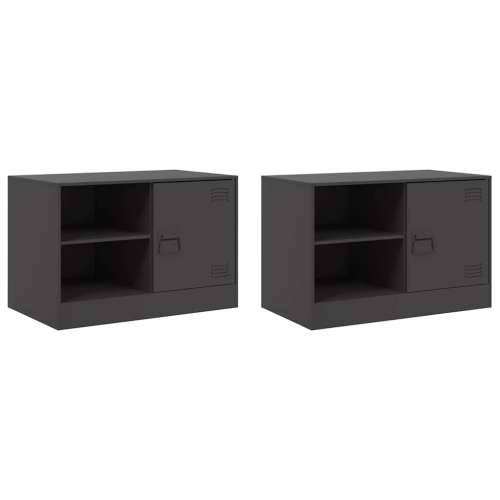 TV ormarići 2 kom crni 67 x 39 x 44 cm čelični - Crna 2 Cijena