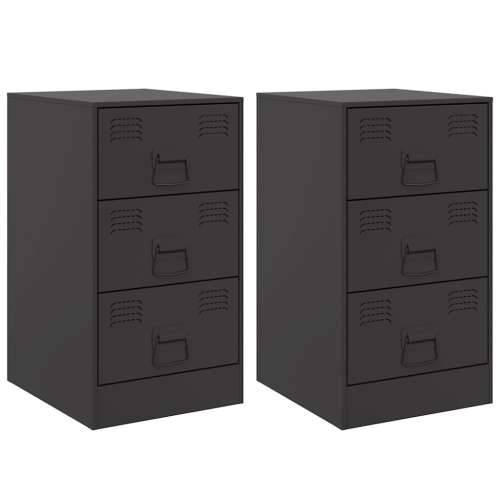 Noćni ormarići 2 kom crni 34,5 x 39 x 62 cm čelični - Crna 2 Cijena