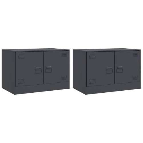 TV ormarići 2 kom antracit 67 x 39 x 44 cm čelični - Antracit 2 Cijena