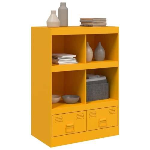 Visoka komoda boja senfa 67 x 39 x 95 cm čelični - žuta boja senfa 1 Cijena