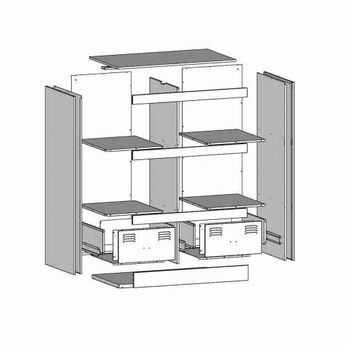 Visoka komoda boja senfa 67 x 39 x 95 cm čelični - žuta boja senfa 1 Cijena