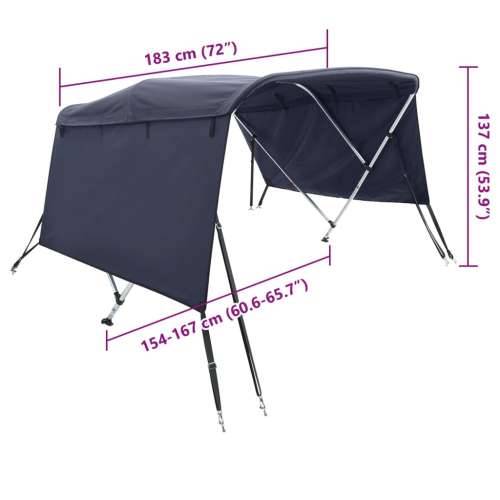 Tenda bimini s 3 luka i bočnim stijenkama 183x(154-167)x137 cm - Plava 183 x (154-167) x 137 cm 1 bez mrežice Cijena