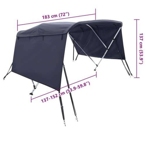 Tenda bimini s 3 luka i bočnim stijenkama 183x(137-152)x137 cm - Plava 183 x (137-152) x 137 cm 1 bez mrežice Cijena