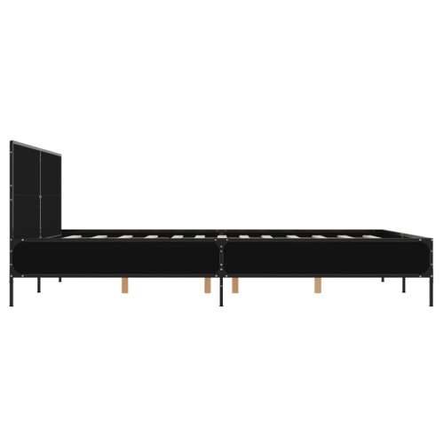 Okvir za krevet crni 150x200 cm konstruirano drvo i metal - Crna 150 x 200 cm Cijena
