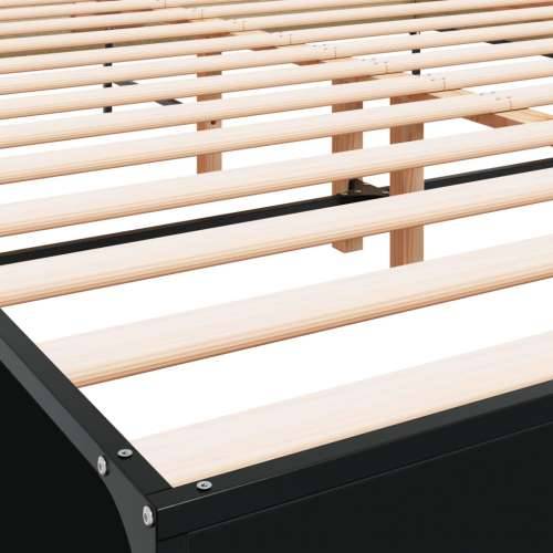 Okvir za krevet crni 150x200 cm konstruirano drvo i metal - Crna 150 x 200 cm Cijena